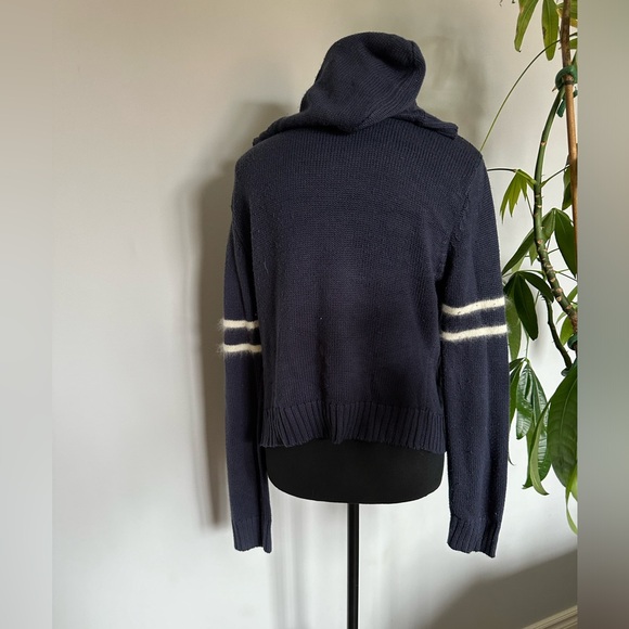 Side Street Fashion Navy Blue Zip-Up Sweater - Picture 3 of 5